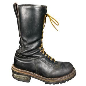 Vintage Red Wing Men’s Black Leather Logger Boots Size US 9 E